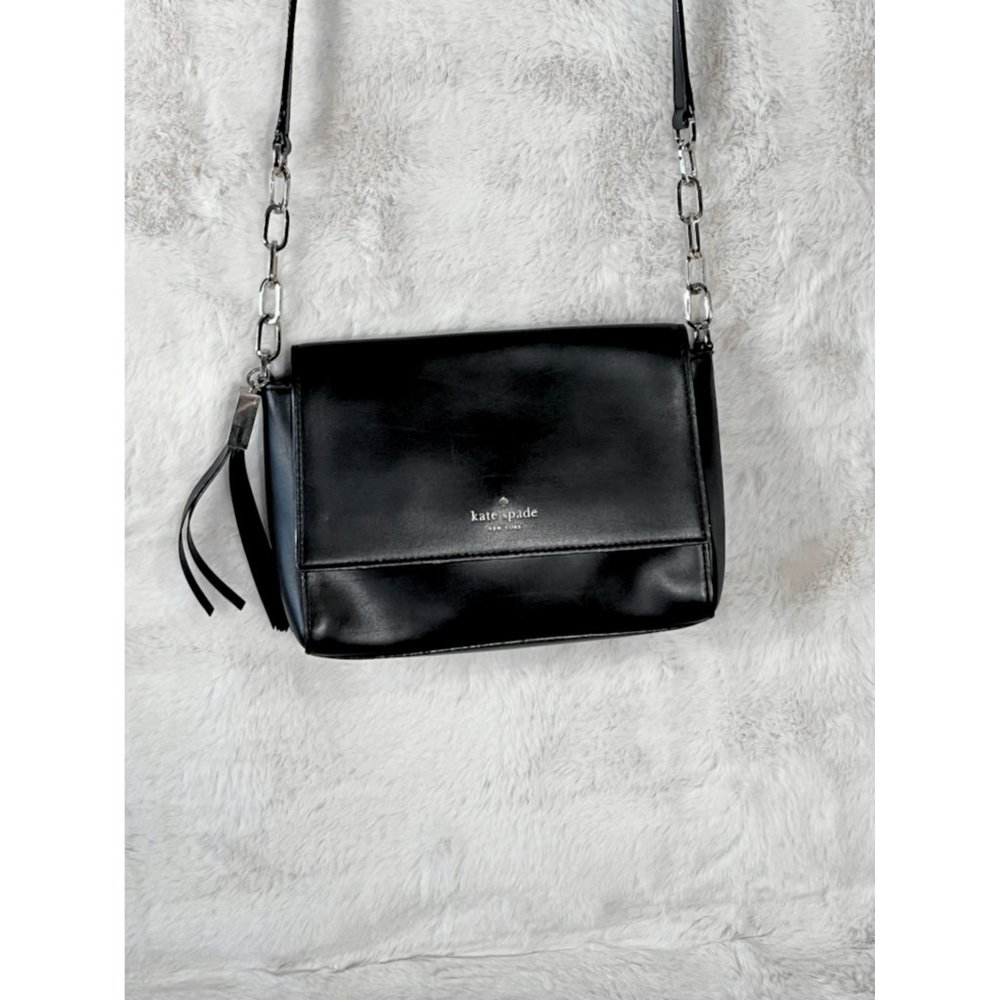 Kate Spade Black flap clasp leather cross body